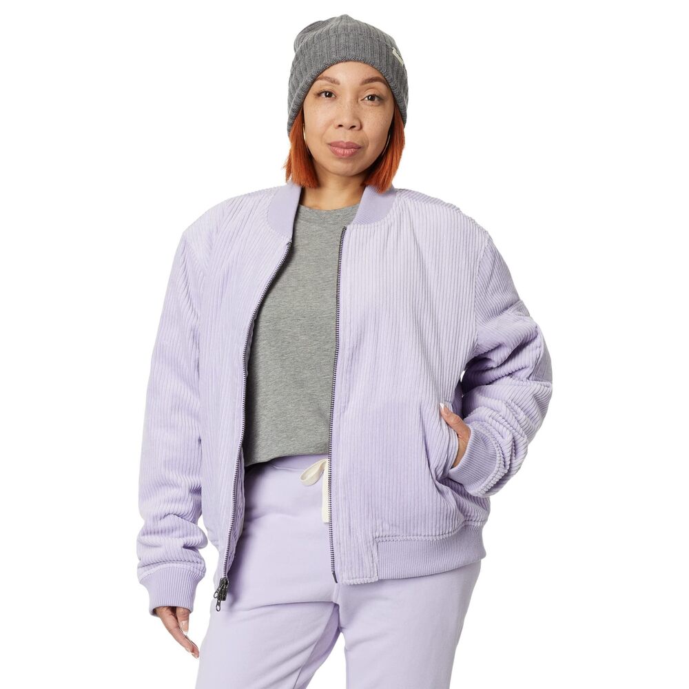 LABEL Womens Go-To Corduroy Bomber Lavender XS One Size